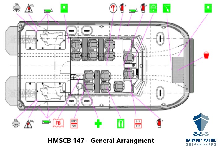 Crew boat general arrangement plan